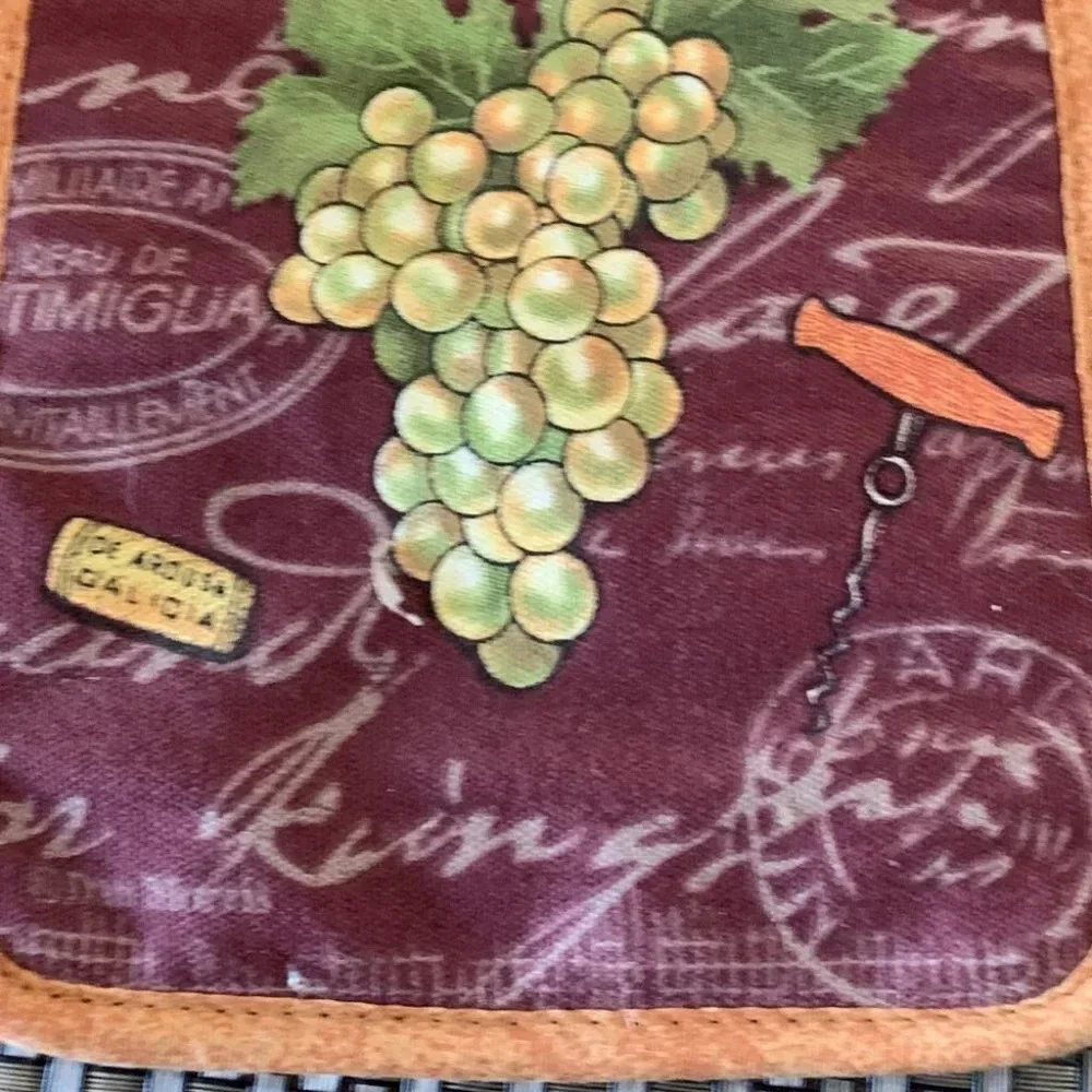 Wine Grapes 100% Cotton Pot Holders Cotton Made‎ Machine Washable Heat Resistant